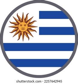 Uruguay National Flag Icon Vector Illustration Stock Vector Royalty