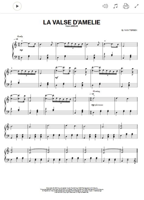 La Valse D Am Lie Von Yann Tiersen Leichte Klaviernoten Pdf