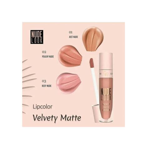 رژ لب مایع مات گلدن رز مدل Nude Look شماره 02 رنگ PEACHY NUDE حجم 5 میل