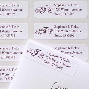 Script Monogram Personalized Return Address Labels