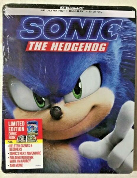 Sonic The Hedgehog Steelbook K Uhd Blu Ray Digital Factory Sealed