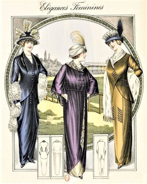 1913 Élégances Féminines Edwardian fashion Vintage outfits 1919