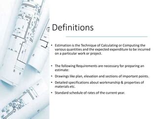 estimation costing  valuation unit  pptx