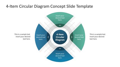 4 Item Main Idea Circular Diagram Concept PowerPoint Template