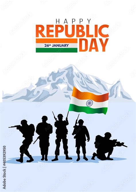 Happy Independence Day India Vector Illustration Of Indian Army With