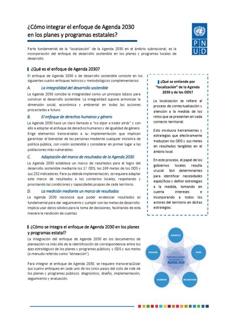 Como Integrar El Enfoque De Agenda 2030 En Los Planes Y Programas Estatales Pdf Desarrollo