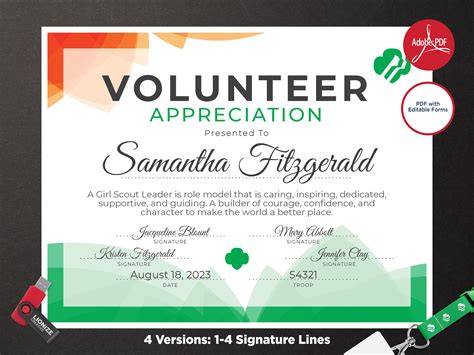 Girl Scout Volunteer Appreciation Certificate Printable Pdf Hot Sex