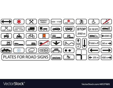 Road signs european set Royalty Free Vector Image