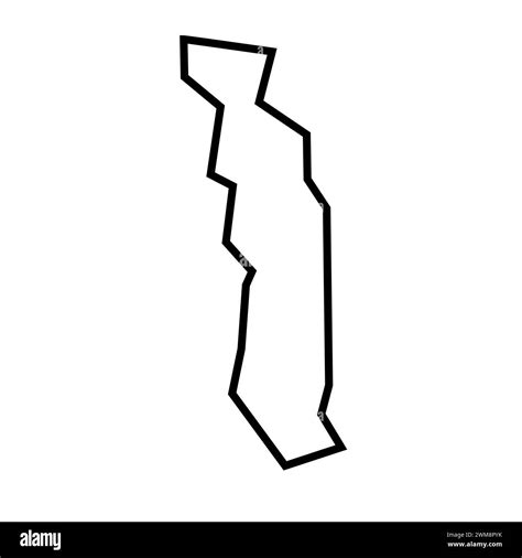 Togo Country Thick Black Outline Silhouette Simplified Map Vector