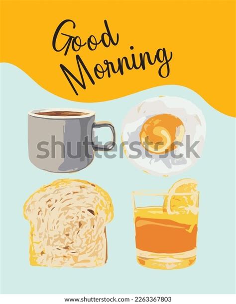 Good Morning Banner Cute Text Egg Stock Vector Royalty Free