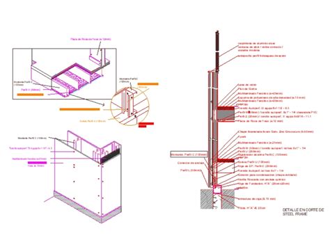 Construction details with steel frame. (1.23 MB) | Bibliocad