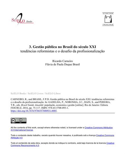 Pdf 3 Gestão Pública No Brasil Do Século Xxi Tendências Dokumentips