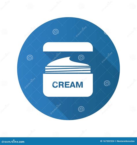 Face Cream Jar Flat Design Long Shadow Icon Stock Vector Illustration