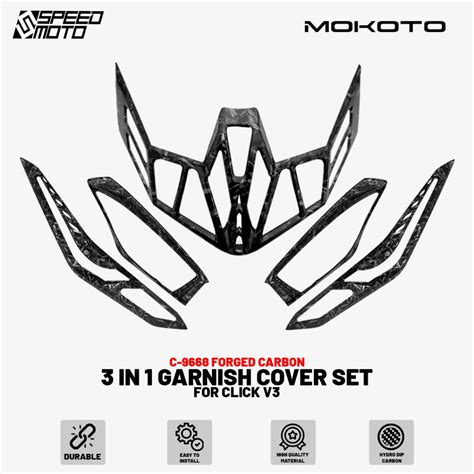 HONDA CLICK V3 3IN1 GARNISH SET COVER GLOSSY FORGED CARBON FOR HONDA