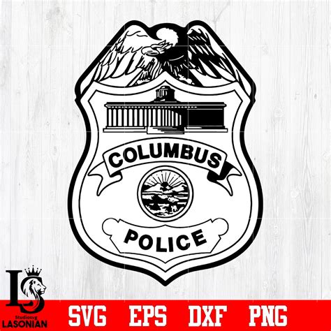 Badge Columbus Police svg eps dxf png file – lasoniansvg