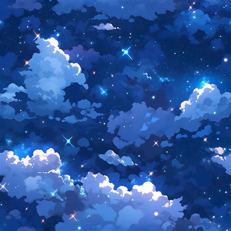 Anime Night Clouds Seamless Tile Design - Etsy