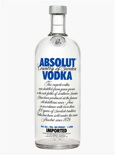 Absolut Vodka Bottle Vector, HD Png Download - kindpng