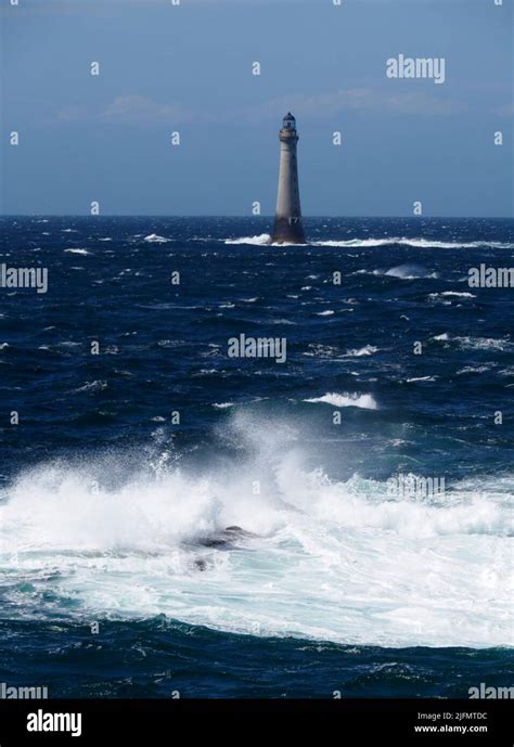 Chicken Rock Lighthouse South Of Calf Of Man Isle Of Man Stock Photo