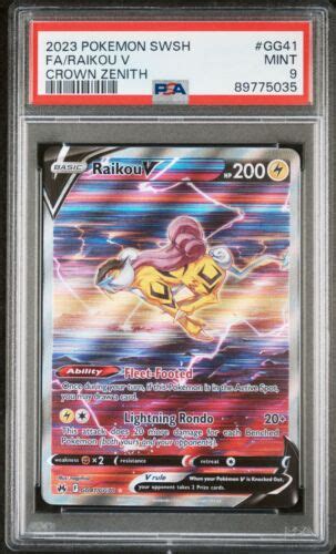 Pokemon Crown Zenith Raikou V Gg Gg Galarian Gallery Full Art