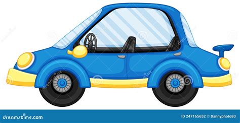 A Blue Car in Cartoon Style Stock Vector - Illustration of style ...