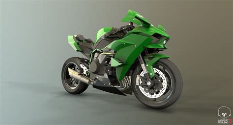 Kawasaki Ninja H R Low Poly D Model Ma Fbx Obj Free D