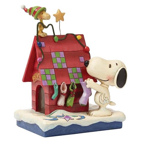 Peanuts By Jim Shore Prepping For Santa Snoopy And Woodstock Figurine