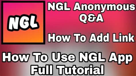 Ngl Link Instagram How To Use Ngl Anonymous App How To Add Ngl Link To Instagram Story