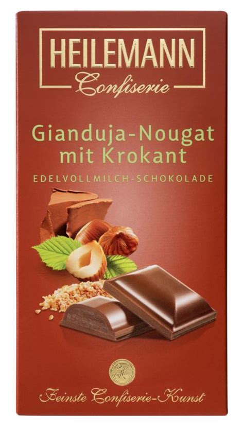 Heilemann Tafel Edelvollmilch Gianduja Nougat Krokant 100 g Süßwaren