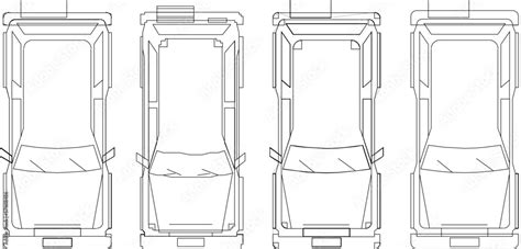 Top view car illustration vector sketch15.eps, Top view car ...