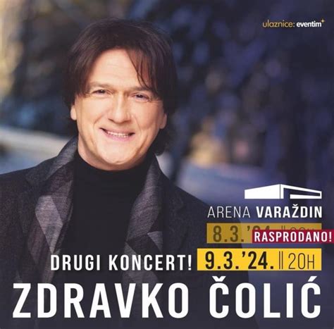 Zdravko Čolić Varaždin koncert karta ulaznica 9 3 2024