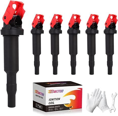 FIREMOTOO Pack Of 6 Ignition Coil Pack Compatible With BMW 325Ci 328i