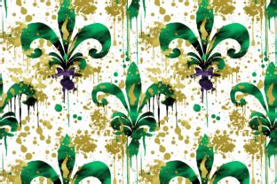 Mardi Gras Seamless Digital Paper Green Graphic By Lizballew Creative