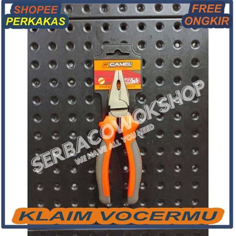 Jual CAMEL TANG KOMBINASI CHROME 7 INCH TANG JEPIT LINESMAN PLIERS 7