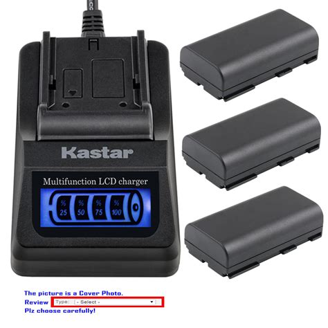 Kastar Battery LCD Quick Charger For BP 911 BP 915 BP 970G Canon XL 1