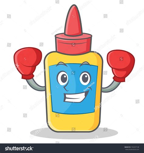 Boxing Glue Bottle Character Cartoon Stock Vector Royalty Free