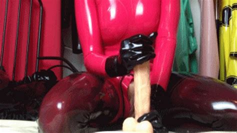 Playing With A Huge Condommed Rubber Dildo RubberHell Latex Fetish Clips Clips Sale