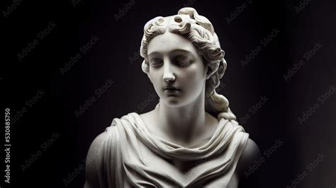 Illustration Of A Renaissance Marble Statue Of Artemis She Is The