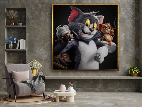 Tom and Jerry Canvas Wall Art Prints, Cartoon Wall Art, Cartoon Poster ...