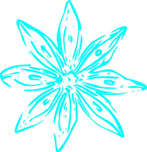 Aqua Flower Clip Art at Clker.com - vector clip art online, royalty ...