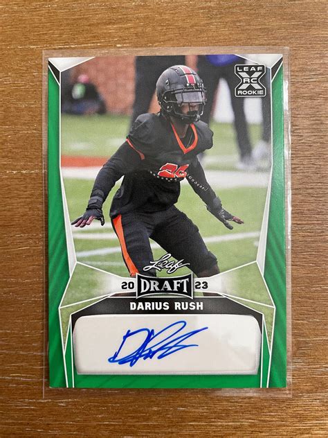 Leaf Draft Autographs Green Ba Dr Darius Rush Au Rc For