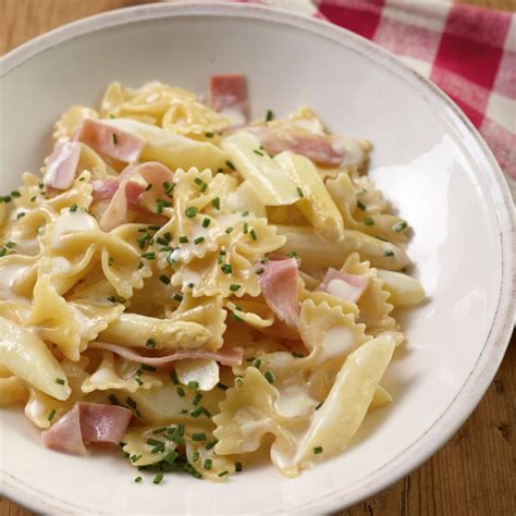 Spargelnudeln Mit Schinken Sahne Sauce Rezept ESSEN UND TRINKEN