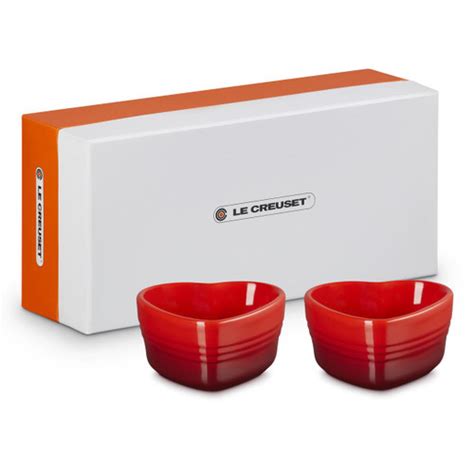 Le Creuset Stoneware Set Of 2 Heart Ramekins