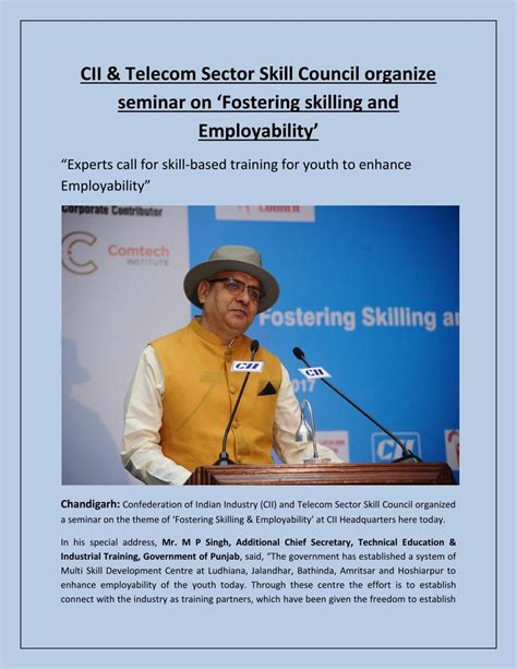 PPT CII Telecom Sector Skill Council Organize Seminar On Fostering