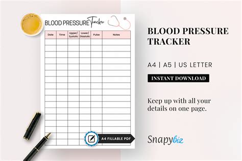 Blood Pressure Chart, Medical Tracker Graphic by SnapyBiz · Creative ...