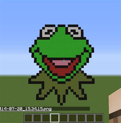 Kermit Minecraft Pixel Art Kermit Mario Characters Fictional