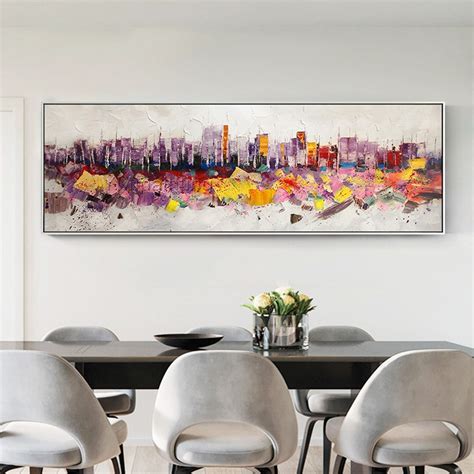 Original New York Skyline Oil Painting on Canvas Modern - Etsy