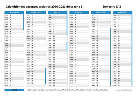 Calendrier Scolaire Et France