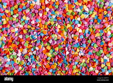 Colorful Heart Candies Flat Lay High Resolution Photo Stock Photo Alamy