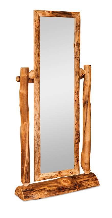 Rustic Log Trimmed Floor Mirror From Dutchcrafters Amish Furniture