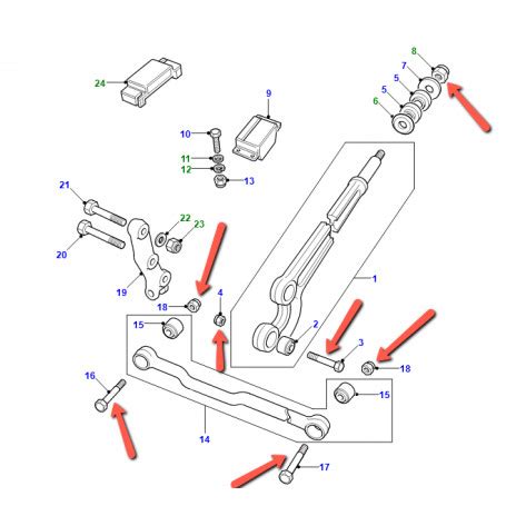 DA7203 Kit De Fixation Tirant De Pont Avant Defender Discovery Range